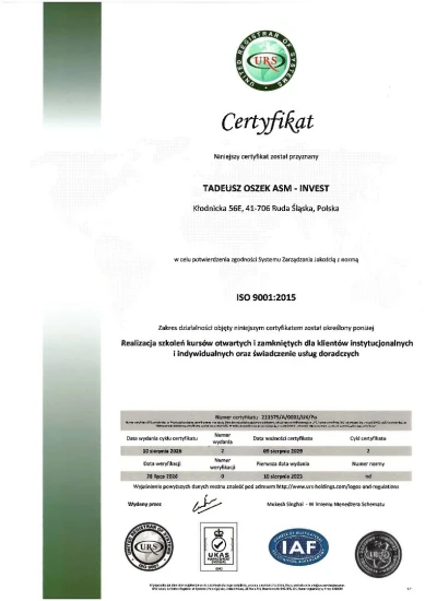 Certyfikat ISO