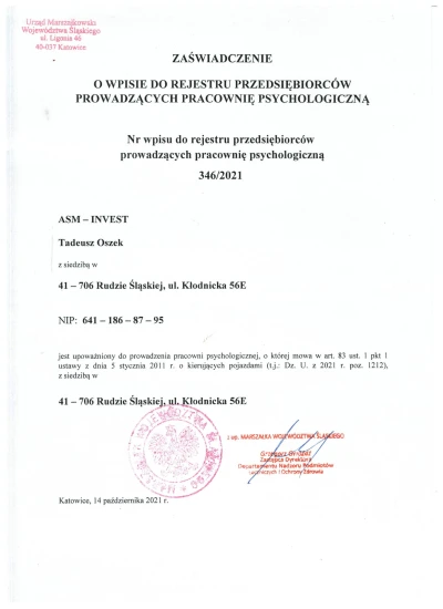 Rejestr pracowni psychologicznych